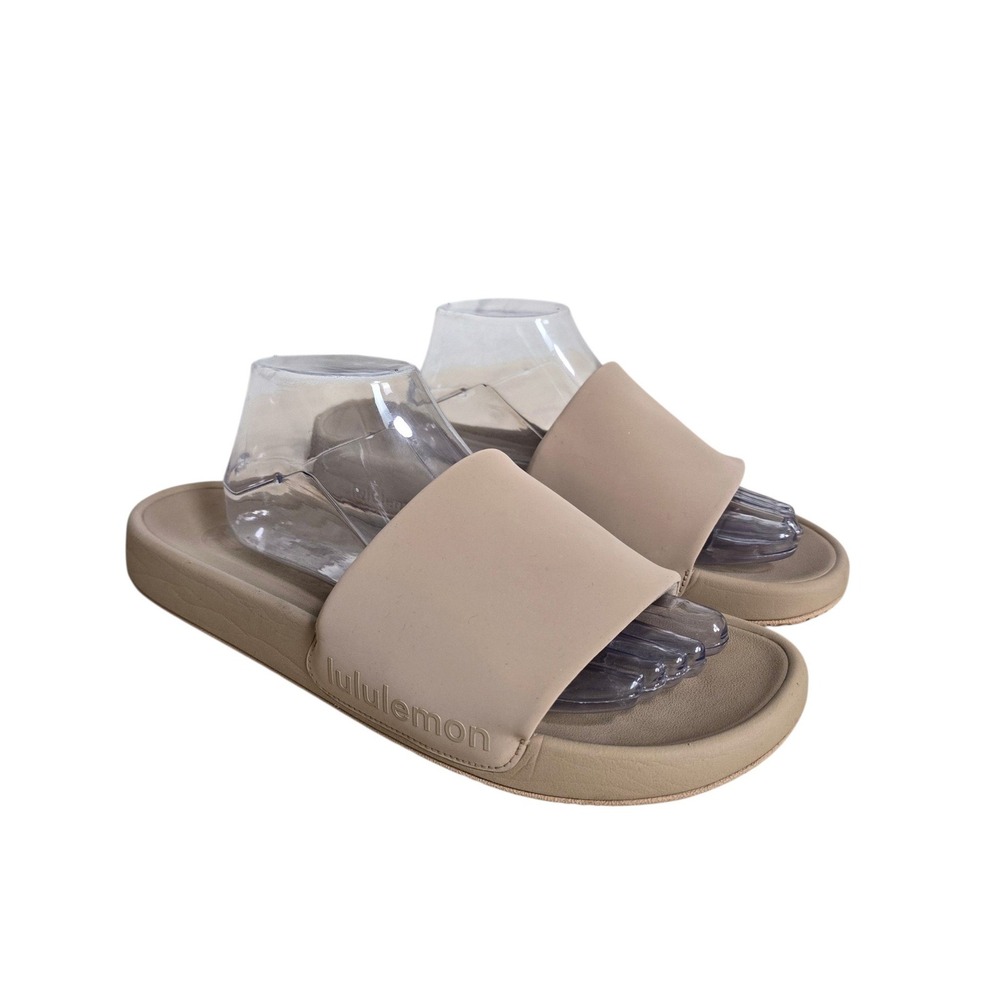Lululemon Restfeel Slide Sandals Beech Wood Beige Womens Size 12 LW9EF2S